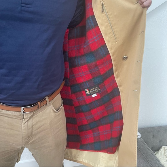 John Weitz Harbor Master Vtg 70’s Trench Coat w/ Removable Wool Lining Sz 44R - Picture 10 of 16